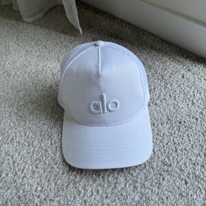Alo Yoga White Trucker Hat